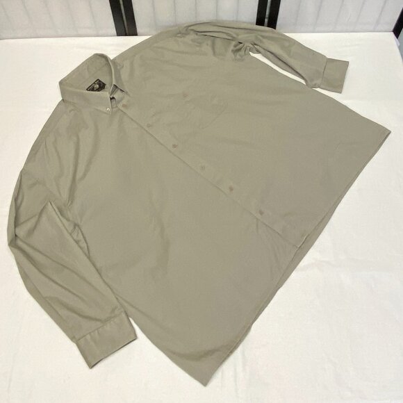 Falcon Bay 3X Grey Green Long Sleeve Collared Button Front Dress Shirt Tailored - Picture 8 of 12